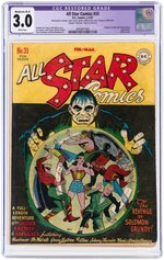 "ALL STAR COMICS" #33 FEBRUARY-MARCH 1947 CGC RESTORED 3.0 MODERATE (B-3) GOOD/VG.