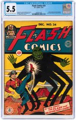 "FLASH COMICS" #24 DECEMBER 1941 CGC 5.5 FINE-.