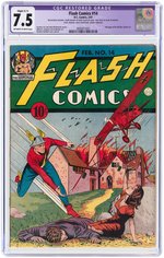 "FLASH COMICS" #14 FEBRUARY 1941 CGC RESTORED 7.5 SLIGHT (C-1) VF-.