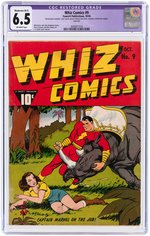 "WHIZ COMICS" #9 OCTOBER 1940 CGC RESTORED 6.5 MODERATE (B-3) FINE+.