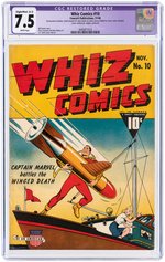 "WHIZ COMICS" #10 NOVEMBER 1940 CGC RESTORED 7.5 SLIGHT/MOD. (A-2) FINE/VF.