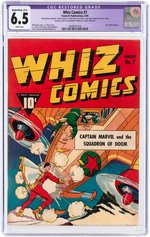 "WHIZ COMICS" #7 AUGUST 1940 CGC RESTORED 6.5 SLIGHT/MOD. (B-2) FINE+.