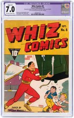 "WHIZ COMICS" #8 SEPTEMBER 1940 CGC RESTORED 7.0 SLIGHT (B-1) FINE/VF.