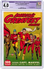 "AMERICA'S GREATEST COMICS" #1 FALL 1941 CGC RESTORED 4.0 SLIGHT/MOD. (B-2) VG.