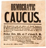 "GEORGE B. McCLELLAN DEMOCRATIC CAUCUS" MASSACHUSETTS 1864 BROADSIDE.