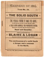 BLAINE "THE SOLID SOUTH THE PERILS FROM IT AND ITS CURE" BOOKLET.