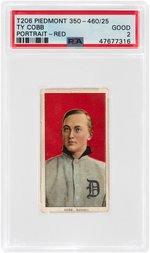 1909-11 T206 PIEDMONT 350-460/25 TY COBB PORTRAIT RED PSA GOOD 2.