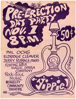 YIPPIE! & BLACK PANTHER PARTY "PRE-ERECTION DAY PARTY" BERKELEY, CA POSTER.