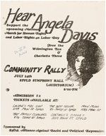 "HEAR ANGELA DAVIS COMMUNITY RALLY" SPRINGFIELD, MASSACHUSETTS EVENT FLYER.