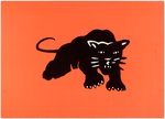 BLACK PANTHER PARTY LEAPING PANTHER LOGO LARGE DAY-GLO POSTER.