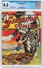 "SENSATION COMICS" #26 FEBRUARY 1944 CGC 4.5 VG+.