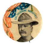 TR IN ROUGH RIDER HAT GOVERNOR BUTTON.