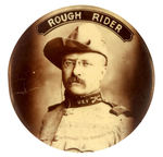 TR "ROUGH RIDER" OUTSTANDING LARGE 2.25" REAL PHOTO.