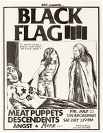 BLACK FLAG 1982 SAN FRANCISCO, CALIFORNIA PUNK CONCERT FLYER WITH RAYMOND PETTIBON ART.