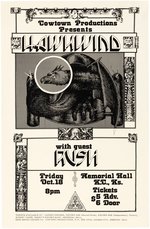 HAWKWIND & RUSH 1975 KANSAS CITY, KANSAS CONCERT POSTER.