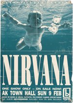 RARE NIRVANA FEB 9, 1992 AUCKLAND, NEW ZEALAND CONCERT POSTER.