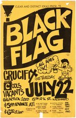 BLACK FLAG SEATTLE, WASHINGTON CONCERT FLYER & SACRAMENTO, CALIFORNIA POSTER.