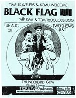 BLACK FLAG SEATTLE, WASHINGTON CONCERT FLYER & SACRAMENTO, CALIFORNIA POSTER.
