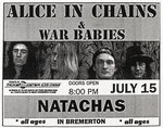 ALICE IN CHAINS & WAR BABIES 1990 BREMERTON, WASHINGTON CONCERT POSTER.