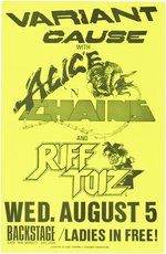 EARLY ALICE IN CHAINS 1987 SEATTLE, WASHINGTON CONCERT POSTER.