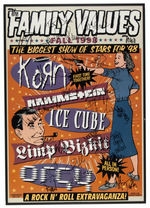 "FAMILY VALUES FALL 1998 TOUR" MULTI-SIGNED CONCERT POSTER WITH KORN & OTHERS.