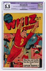 "WHIZ COMICS" #20 AUGUST 1941 CGC RESTORED 5.5 SLIGHT (C-1) FINE-.