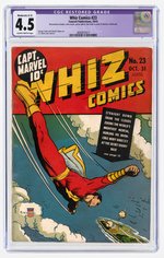 "WHIZ COMICS" #23 OCTOBER 1941 CGC RESTORED 4.5 MODERATE (C-3) VG+.