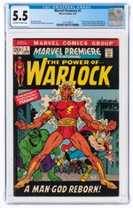 "MARVEL PREMIERE" #1 APRIL 1972 CGC 5.5 FINE- (FIRST HIM AS ADAM WARLOCK).