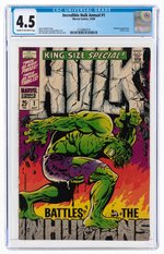 "INCREDIBLE HULK" ANNUAL #1 OCTOBER 1968 CGC 4.5 VG+.