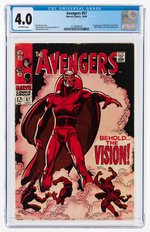 "AVENGERS" #57 OCTOBER 1968 CGC 4.0 VG (FIRST SILVER AGE VISION).