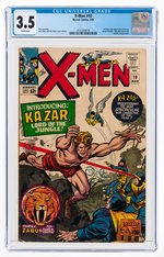 "X-MEN" #10 MARCH 1965 CGC 3.5 VG- (FIRST SILVER AGE KA-ZAR).