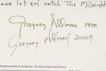 GREG ALLMAN SIGNED "MIDNIGHT RIDER" SONG LYRICS PRINT.