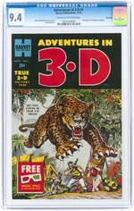 "ADVENTURES IN 3-D" #1 NOVEMBER 1953 CGC 9.4 NM FILE COPY.