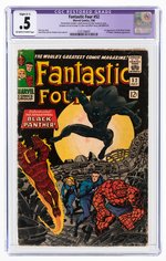 "FANTASTIC FOUR" #52 JULY 1966 CGC RESTORED .5 SLIGHT (C-1) POOR (FIRST BLACK PANTHER).