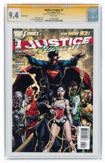 "JUSTICE LEAGUE" #1 OCTOBER 2011 CGC 9.8 NM/MINT SIGNATURE SERIES - VARIANT COVER.