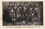 C. 1912 WESTERN BLOOMER GIRLS- LADIES CHAMPION BASEBALL CLUB POSTCARD.