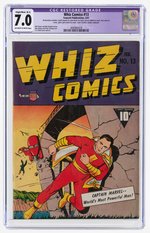 "WHIZ COMICS" #13 FEBRUARY 1941 CGC RESTORED 7.0 SLIGHT/MOD. (B-2) FINE/VF.