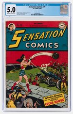 "SENSATION COMICS" #70 OCTOBER 1947 CGC 5.0 VG/FINE.