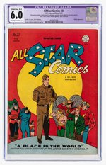 "ALL STAR COMICS" #27 WINTER 1945 CGC RESTORED 6.0 SLIGHT/MOD. (B-2) FINE.