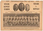 1938 INTERNATIONAL LEAGUE PLAYOFF (NEWARK VS. BUFFALO) SCORECARD.