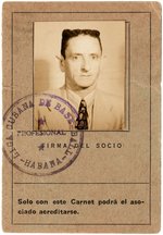 1945 SANTA CLARA CUBAN BASEBALL PASS- JULIAN PEREZ.