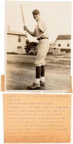 1926 RAY BEVANS LOYOLA BASEBALL ORIGINAL PRESS PHOTO.