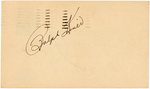 1951 RALPH KINER (HOF) SIGNED POSTCARD.