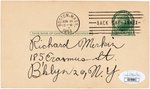 1951 ENOS SLAUGHTER (HOF) SIGNED POSTCARD.