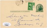 1952 LEO DUROCHER (HOF) SIGNED POSTCARD.