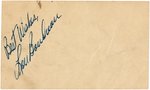 1947 LOU BOUDREAU (HOF) SIGNED POSTCARD.