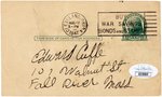 1947 LOU BOUDREAU (HOF) SIGNED POSTCARD.