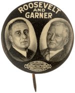 "ROOSEVELT AND GARNER" JUGATE BUTTON BY BASTIAN BROS.