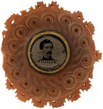"McCLELLAN" FERROTYPE ON VEGETABLE IVORY CLOTHING BUTTON FROM 1864.