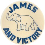 RARE PENNSYLVANIA GOVERNOR BUTTON "JAMES AND VICTORY" .